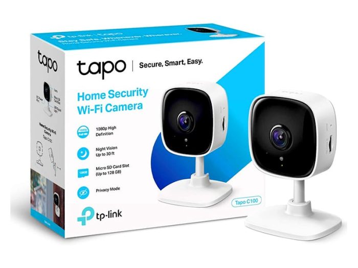 TP-Link Tapo Mini Smart Security Camera, Indoor CCTV, Works with Alexa & Google Home, No Hub Required, 1080p, 2-Way Audio, Night Vision, SD Storage