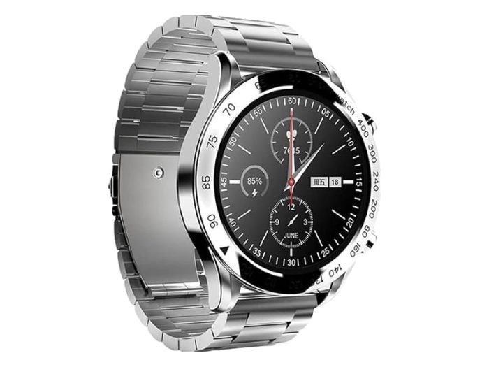 HiFuture FutureGo Pro Stainless-Steel Smartwatch, Silver, One Siz