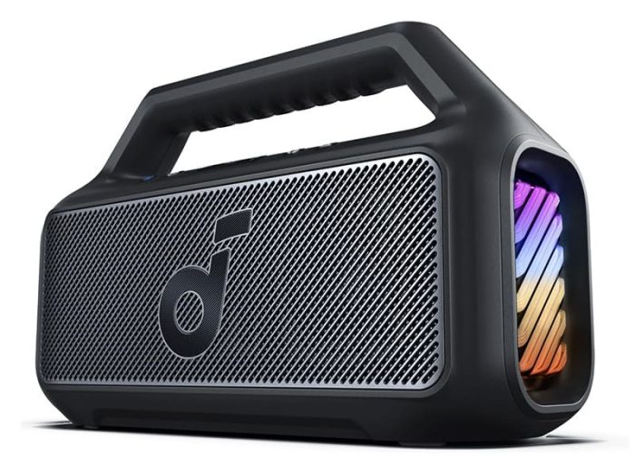 soundcore Boom 2 Outdoor Speaker, 80W, Subwoofer, BassUp 2.0, 24H Playtime, IPX7 Waterproof, Floatable, RGB Lights, USB-C, Custom EQ, Bluetooth 5.3, Portable For Outdoors, Camping, Beach, and Backyard