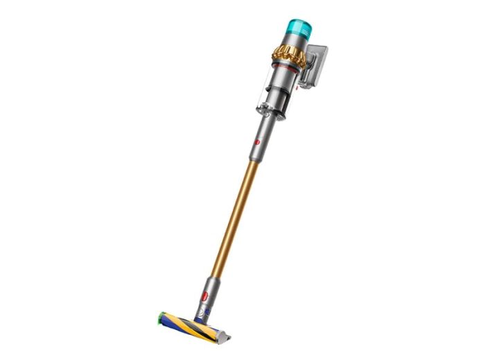 Dyson SV47 V15 Detect Absolute Vacuum, 14 Cyclones Technology, LCD Screen, HEPA Filtration, Hyperdymium Motor, Root Cyclone Technology, 60min Run Time, 240AW Suction Power, Gold | SV47-V15-DA