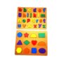 Wooden Alphabet Letters and Shapes Puzzle Board Set for Kids, Educational Learning Toy with 2 Boards and Colourful Pieces, Perfect for Early Childhood Development and Cognitive Skills