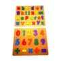 Wooden Alphabet, Numbers & Shapes Puzzle Board Set – 2-Piece Learning Toy for Toddlers & Preschoolers, Alphabet, Numbers & Shapes for Early Learning