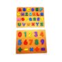 Educational Wooden Puzzle for Toddlers – ABC Letters, Numbers, and Math Symbols Learning Board, Wooden Alphabet and Number Puzzle Board for Kids – Learning Toys with Colorful Letters and Numbers