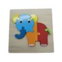 Wooden Elephant Puzzle Board with Colourful Animal Shape Pieces – Educational Toddler Toy for Early Learning and Fine Motor Skills Development