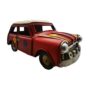 Unique Red Vintage Car Model with Metal and Floral Accents – Decorative Collectible for Nostalgic Car Lovers