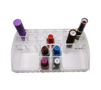 Clear Acrylic Lipstick Organizer – Multipurpose Transparent Makeup Stand for Storing Lip Gloss, Mascara, Brushes & Beauty Essentials