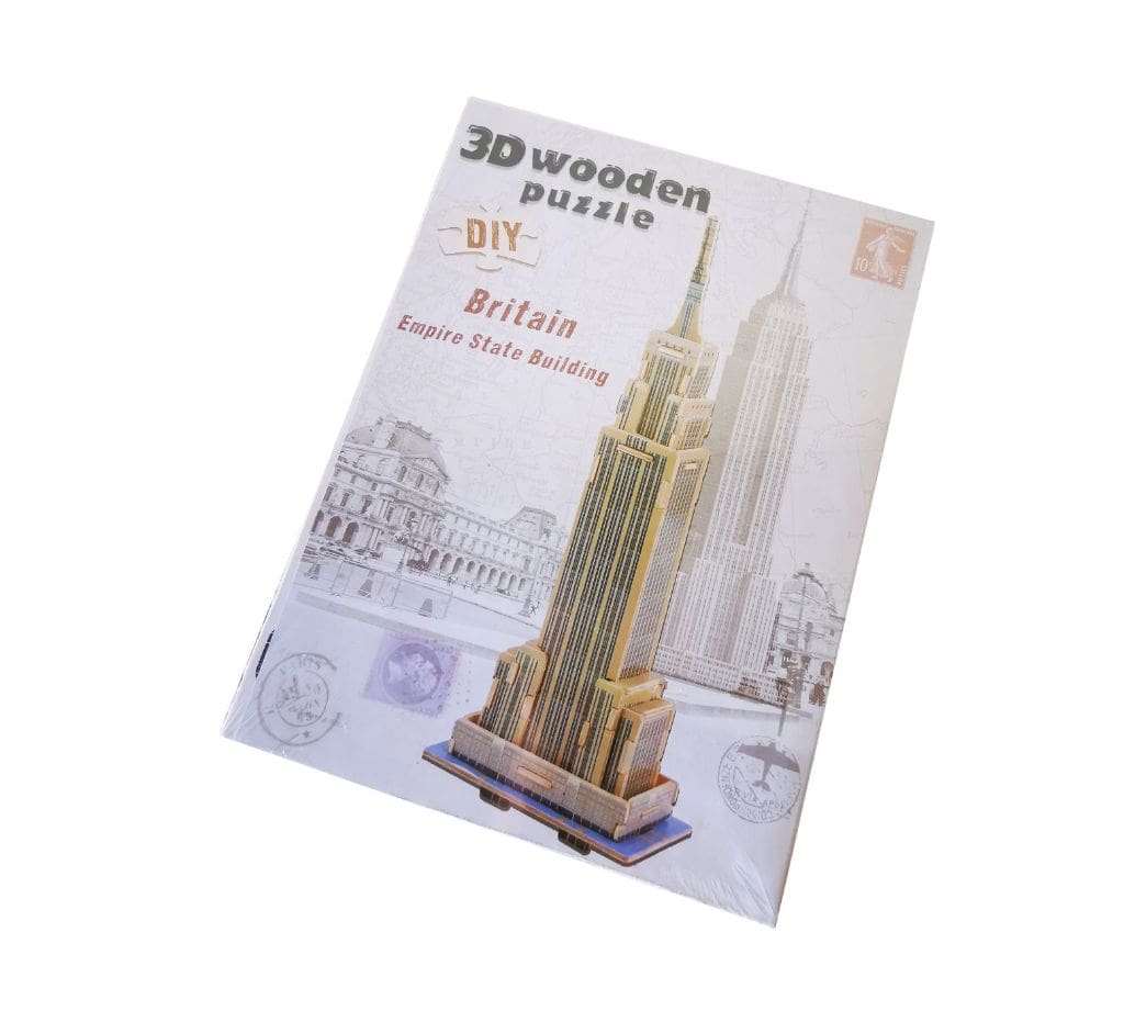 3D Wooden Puzzle DIY Kit for Adults and Kids - Empire State Building Model Construction Set - Fun and Educational Brain Teaser Gift - Image 3