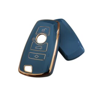 BMW Car Key Cover Protective Case with Elegant Gold Trim, Compatible with 1, 3, 5, 6, 7 Series and X1–X6 Models – Premium TPU Shell, Scratch-Resistant, Slim Design, Luxury Stylish Key Fob Protector