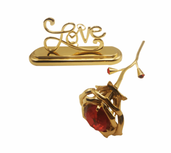 Beautiful Home Décor 24K Gold Plated Rose Flower with “LOVE” Stand – Elegant Gift for Mother’s Day, Valentine’s Day, Wedding, Birthday, or Christmas – Forever Gold Rose in Gift Box Display