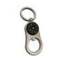Multifunctional Compass Bottle Opener Keychain with Silver Metal Finish and Carabiner Style for Outdoor Adventures and Everyday Use