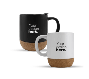 Eco-Friendly Cork Coffee Mug – Custom Logo Branding Mug with Insulated Stainless Steel Interior & Natural Cork Base – Reusable Travel Mug for Corporate Gifts, Promotional Campaigns & Personal Use