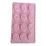 Floral Oval Silicone Mould – 12-Cavity Non-Stick Baking Tray Mold for Chocolate, Candy, Jelly, and Soap Making, Flexible Food-Grade Silicone Bakeware for DIY Crafts and Decorative Desserts