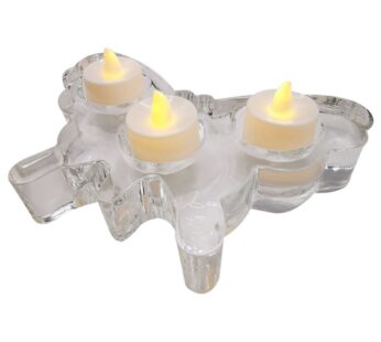 Glass Butterfly-Shaped Tealight Candle Holder with 3-Candle Capacity – Clear Crystal Design for Elegant Home Decor, Romantic Ambience, and Special Occasions