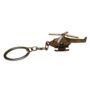 Vintage Helicopter Design Keychain – Bronze Metal Finish, Military Style Collectible Gift for Aviation Enthusiasts