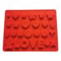 Red Silicone Mould with Hearts, Stars, Flowers, and Love Letters – Multi-Cavity Decorative Design for Chocolates, Candies, Fondant, Soap Making, and DIY Crafts