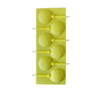 Smiley Face Lollipop Silicone Mould – 6-Cavity Non-Stick Candy and Chocolate Stick Mold for DIY Treats, Baking, and Party Favors – Food-Grade Silicone