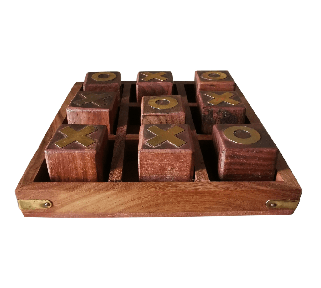 Tic Tac Toe Tabletop Game Set – Handcrafted Wooden XOX Game for Kids | Classic Tic Tac Toe Coffee Table Décor - Image 2