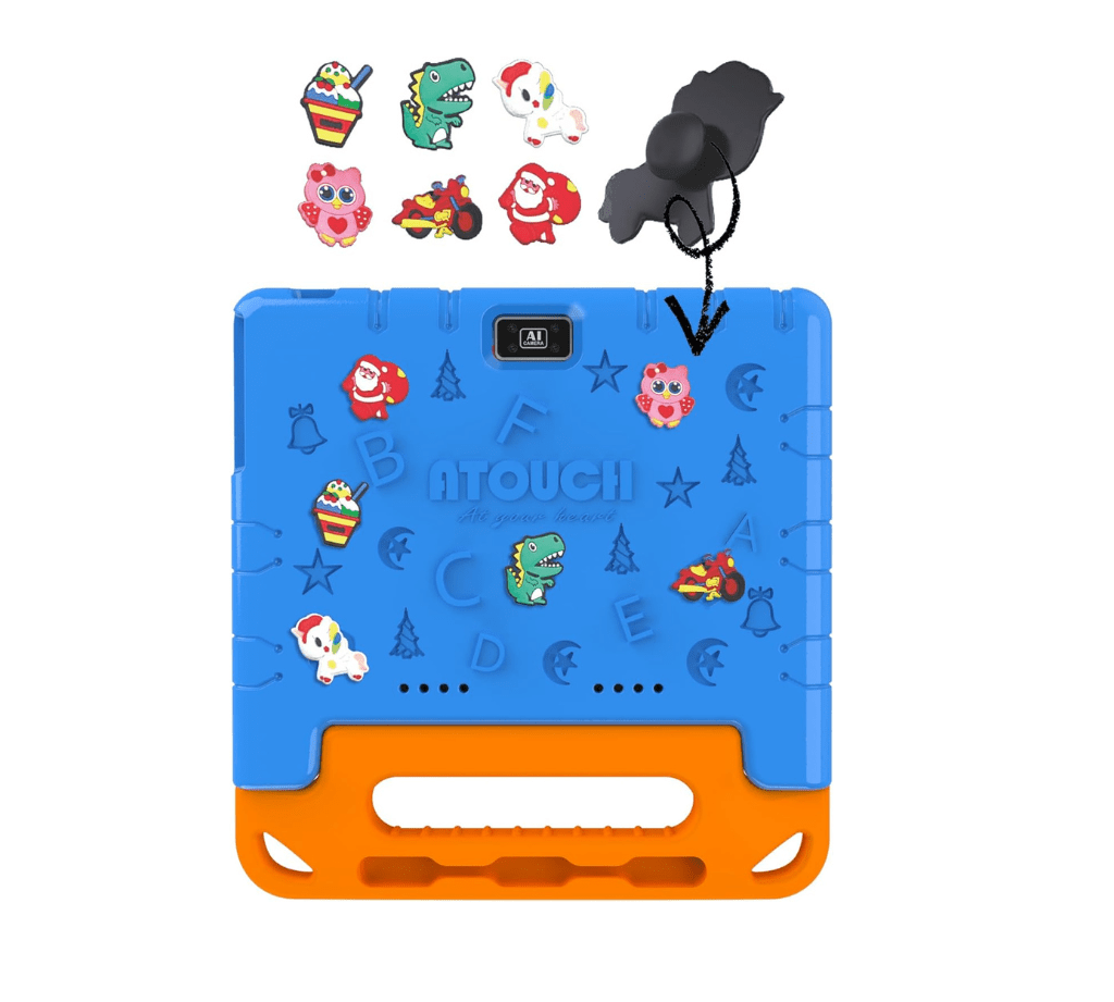 Atouch at your heart KT36 10.1 Inch Android 12 Kids Tablet Dual SIM Wifi, Dual Camera, Zoom App Supported Early Education Tab with Convertible Eva Case Stand and Gamepad (Blue) - Image 2
